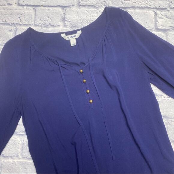 Old Navy Button Down Top/Blouse in Navy Blue - Picture 2 of 7